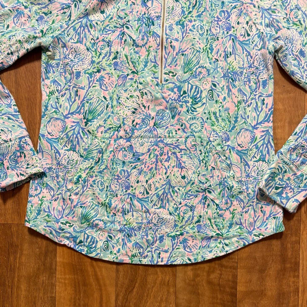 Lilly Pulitzer Skipper Popover Surf Blue Soleil It On Me Size M - Picture 3 of 16